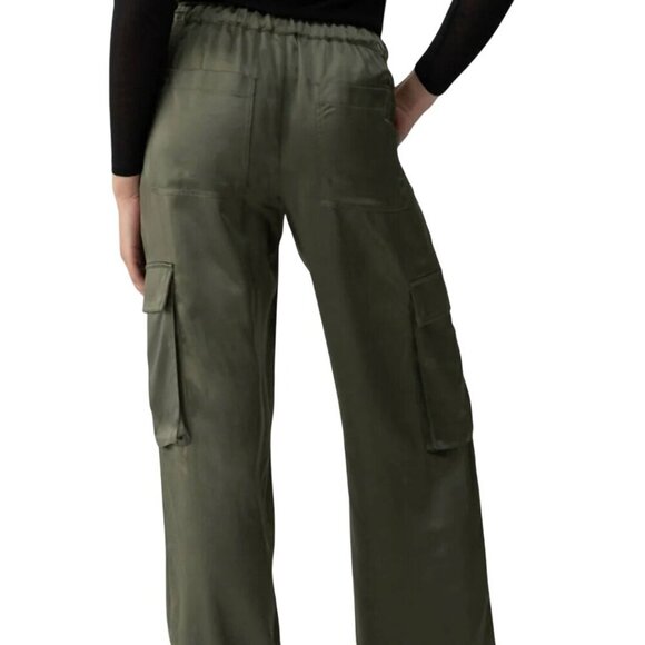 Sanctuary Sophia Tencel Cotton Cargo Pants Pine Green Elastic Waist Size S - Picture 4 of 9